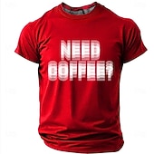 cheap Men's Funny T shirts-Men's NEED COFFEE? Funny Blurry Dizzy Effect Graphic T-Shirt Coffee Lover Gift Motion Blur Text Print Casual Short Sleeve Tee Office Humor Designer Clothing Apparel S M L XL XXL XXXL