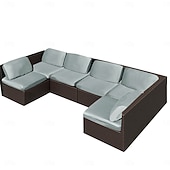 economico Copertura per Cuscini da Patio-Fodere impermeabili per cuscini da esterno, in seta di latte rivestita in TPU, tinta unita, elasticizzate, per divani componibili e set di divani da esterno.