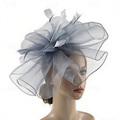 economico Fascinatori-Fascinator Piuma Rete Matrimonio Compleanno Elegante Vintage Carino Con Piuma Tulle Copricapo Copricapo