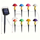 tanie Oświetlenie krajobrazowe-8 w 1, zewnętrzne, wodoodporne, solarne lampy trzaskające w kształcie grzybków, dekoracyjne lampy LED do ogrodu, podwórka, kwietnika, ścieżki, trawnika, patio, willi, gospodarstwa – letnie oświetlenie