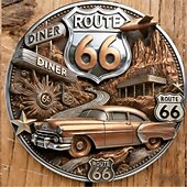 Памятная монета «Маршрут 66 – 100 лет свободы», коллекционный сувенир, винтажный подарок для путешественников по американским дорогам, дизайн с изображением мотоциклов и классических автомобилей, сувенир к столетию.