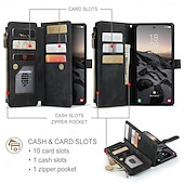 abordables 2026 Samsung Galaxy S26 Serie-teléfono Funda Para Samsung galaxia S26 S26 Ultra Plus Tarjetas billetera con Soporte con correa de muñeca Ranura para tarjetas Retro TPU Cuero de PU