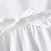 cheap Daily Family Matching-Mommy and Me Dresses Solid Color Casual Ruched White Short Sleeve Midi Active Matching Outfits