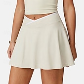 tanie Spódnice i szorty damskie-Damskie Solidne kolory Spódnica casualowa Spódnice tenisowe z szortami Spódnica sportowa Kieszeń Wysoka talia Elastyczny Odvádí pot Oddychający Bransoletka tenisowa Golf Pikle Spódnica Czarny Biały