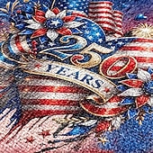 cheap Accessories-Women's Polyester Flocked Crossbody Bag with Adjustable Strap, Patriotic 250th Anniversary &amp; Independence Day Design, Perfect for Daily Casual Use and American Celebration Events