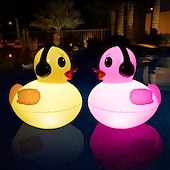 cheap Underwater Lights-1 Pc Outdoor Solar Waterproof Inflatable PVC Duck Pool Light, Decorative LED Lamp for Garden, Yard, Lawn, Pond, Patio – Summer, Party &amp; Beach Ambient Landscape Lighting