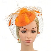 economico Fascinatori-Fascinator Piume Rete Matrimonio Compleanno Vintage Carino Retrò Con Piuma Tulle Copricapo Copricapo