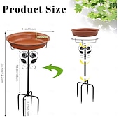 Χαμηλού Κόστους πουλιά στην πίσω αυλή και άγρια ζωή-ανεξάρτητο μπολ birdbaths υπαίθριο, ελεύθερη στάση κήπου μπολ τροφοδοσίας πουλιών με μεταλλικό πάσσαλο, αποσπώμενος διακοσμητικός τροφοδότης σπα για γκαζόν αυλής κήπου αίθριο