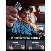 Недорогие Декоративные огни-Выдвижное автомобильное зарядное устройство USB-C с быстрой зарядкой 120 Вт, автомобильный адаптер для прикуривателя со звездами и ароматерапевтической подсветкой, незаменимые автомобильные зарядные устройства, подарки для путешественников, мужчин и женщи