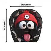 voordelige 250e Verjaardag-2 stuks grappige hoofdsteunhoezen met voetbalhoofd-uitdrukking voor in de auto, gemaakt van non-woven polyester, universele pasvorm, wasbaar, eenvoudig te installeren, perfect voor roadtrips of