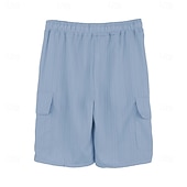 cheap Classic-Men's Tactical Shorts Cargo Shorts Shorts Casual Shorts Drawstring Pocket Elastic Waist Plain Comfort Breathable Knee Length Casual Outdoor Vacation Vacation Fashion Navy Blue Micro-elastic