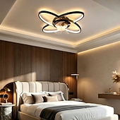 abordables Plafonniers à intensité variable-Ventilateur de plafond moderne avec éclairage, profil bas, télécommande et application de contrôle, 6 vitesses, pales réversibles, éclairage LED à intensité variable pour salon, chambre ou cuisine.