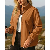 זול מעילים עמידים למים-בגדי ריקוד נשים בולם רוח מעיל ג'קט לטיולי הליכה חיצוני עמיד למים עמיד בגדי טיולים אביב סתיו צמרות מחנאות / צעידות / טיולי מערות ריצה צבע אחיד שחור לבן ורוד