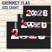 voordelige Tuinvlaggen, Banner-Vlag voor de voetbalevenementen van 2026 - thema Canada, VS, Mexico met nationale vlaggen &amp;voetbal, zwarte achtergrond, kwaliteitsmateriaal