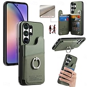billiga 2026 Samsung Galaxy S26 Serien-telefon fodral Till Samsung Galaxy S26 S26 Plus S26 Ultra Skal med stativ Ringhållare Ringspänne Kontor / företag TPU PU läder