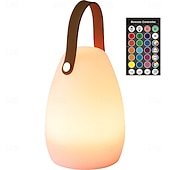 baratos Luzes e lanternas de acampamento-Recharge Colorful Portable Remote Control RGB LED Outdoor Waterproof Camping Book Lamp Atmosphere Light Party Decoration Light