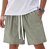 levne Neformální kraťasy-SoftFade™ Pánské šortky 100% bavlněné Casual šortky Kyselinově wash šortky Kapsa Elastický pas Praný Komfort Prodyšné Délka po kolena Casual Outdoor Pláž Dovolená Móda Námořnická modrá Červená