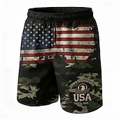 economico Shorts Patriottici 250-Per uomo 4 luglio, 250° anniversario degli Stati Uniti Aquila Bandiera degli Stati Uniti Costumi da bagno Pantaloncini da mare Pantaloncini da Surf Misura del girovita medio Patriotico Ferie Tasche