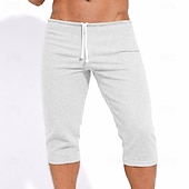  Pánské Capri kalhoty Aktivní šortky Tepláky Kraťasy Letní šortky Šňůrky Elastický pas Jednoduchý Bez vzoru Pohodlné Délka kolen Ležérní Denní Venkovní Sportovní Šik ven Bílá Khaki Elastické