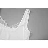 billige Enkel tank-Dame Singleter Blondeskjøtetopp Helfarge Stilfull Varmt Fritid Ermeløs stropper Crop Tops Daglig Ut på byen Helg Svart Hvit Sommer Vår