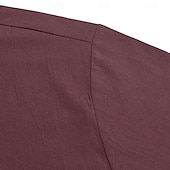 halpa Klassinen-Miesten Paita Pellava paita Button Up paita Yhtenäinen väri Kausaliteetti Loma Musta Valkoinen Viini Laivaston sininen Lyhythihainen Sänkyjen avaus Kesä Kevät Vaatetus Tasku