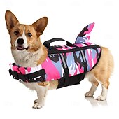 お買い得  犬の服とアクセサリー-ペットベストベスト調節可能なベルトハンドル付きプール用調節可能な犬服