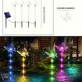 cheap Pathway Lights &amp; Lanterns-6 Head Solar Lights, Outdoor Butterfly Lights, Courtyard Garden Waterproof Decoration, Lawn Atmosphere Lights, Ip66 Waterproof, 1 Set