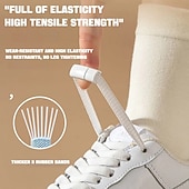 cheap Home Supplies-Press Lock Shoelaces Without ties Colorful Lock Elastic Laces Sneakers Kids Adult Flats No Tie Shoe laces for Shoes 8MM Widened Flat No Tie Shoelaces for Shoes Accessories