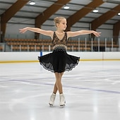 economico Abiti da Pattinaggio Artistico-Abito da pattinaggio artistico Ragazze Pattinaggio sul ghiaccio Vestito Lilla Nero Bianco Patchwork Schiena aperta Elasticizzato Allenamento Competizione Vestiti da pattinaggio sul ghiaccio Classico