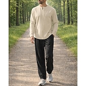 economico Tute da ginnastica-Per uomo Tuta da Ginnastica Tuta da Jogging Tute da allenamento Coulisse 2 Pezzi Tinta unita Set di Abbigliamento Sportivo Estate Primavera Nero con Bianco Cáqui Escuro Allenamento in Palestra