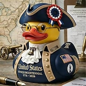 tanie 250. rocznica USA-Kaczka z okazji 250. rocznicy niepodległości Stanów Zjednoczonych, patriotyczna figurka wojskowej kaczki, żywiczna dekoracja w kształcie kaczki-weterana, dekoracje na 4 lipca z okazji Dnia