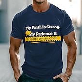  Herren Bibel Mein Glaube ist stark Meine Geduld ist im Bau Lustiges Humorvolles Religiöses Christliches Schutzhelm Grafik T-Shirt Kurzarm Muskel Fit Casual Täglich Tragen Designer Apparel