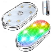 baratos Luzes decorativas-Conjunto de 1 conjunto de luzes LED internas sem fio para carro, luzes coloridas para interior de carro com 6 LEDs brilhantes, luz noturna LED interna portátil recarregável via USB para decoração de carro.