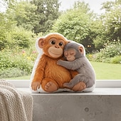 رخيصةأون نمط الحيوان-دمية قرد صغيرة محشوة مستوحاة من قصة حديقة حيوان اليابان - هدية على شكل قرد صغير محشو، قرد مع حيوان محشو، هدية قرد رائجة