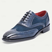 baratos Sapatos Sociais Clássicos-Sapatos brogue masculinos em couro legítimo – couro bovino premium, design wingtip, estilo elegante e clássico, sapatos sociais confortáveis para homens, ideais para casamentos, festas, escritório e eventos formais.