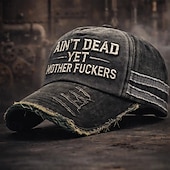 economico I regali-Cappellino da baseball ricamato "Ain't Dead Yet" per uomo e donna, cappellino vintage regolabile effetto invecchiato "Ain't Dead Yet Mother F*ckers", cappellino divertente e umoristico da papà,