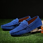 economico Mocassini casual-Per uomo Vintage Casual Quotidiano Camoscio Confortevole Traspirante Mocassino Giallo Chiaro Grigio scuro Vinaccia Estate Primavera Autunno