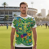 ieftine Tricouri de fotbal-Fotbal Mondial Îmbrăcăminte sportivă Tricou grafic Fotbal Inspirat de Brazilia Patriotic Tricou Grafică pentru Bărbați Adulți Imprimare 3D pentru Petrecere Sport exterior