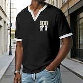  Men's BOB MADE ME DO IT Funny Humorous Waffle Knit V Neck Short Sleeve T Shirt Graphic Casual Fit Daily Wear Gift for Him Designer Clothing Apparel S M L XL XXL XXXL