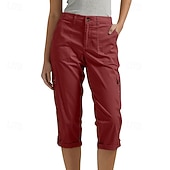 economico Pantaloncini Bermuda-Per donna Pantaloni Cargo Pantaloni capri Chinos Vacanza Streetwear Casual Lunghezza al polpaccio Vita media Semplice Tasca Fascia Elastica Comodo Comodità Inelastico Quotidiano All'aperto Streetwear