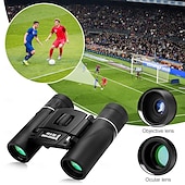abordables Telescopios-Prismáticos compactos 40x22 para adultos y niños, prismáticos de bolsillo HD de alta potencia con prisma Bak4 y lente FMC, prismáticos plegables e impermeables para observación de aves, conciertos,