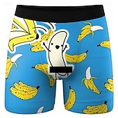  Муж. Банан Огурец Веселый Эластичные боксерские трусы Плавки Боксерские шорты для плавания Веселая Повседневные Дом Пляжный отдых Эластичный пояс Влагоотводящий материал Дышащее нижнее белье Дизайнер