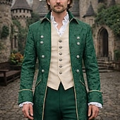 economico Capispalla-Punk &amp; Gotico Medievale Rinascimento Cappotto Giacca Frac Ebenezer Scrooge Dickens Principe Elfo Nobile Costume Per uomo Reale Stile Steampunk Natale Halloween Mascherata Evento / Festa Mascherata