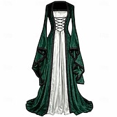  中世 ルネッサンス ドレス ファンシーコスチューム 長袖 魔女 バイキング 仮装 女性用 セルティック ファンタジー ハロウィーン カーニバル 性能 LARP レンフェア 成人 ドレス