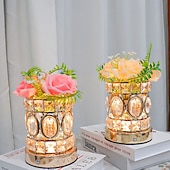 cheap Lamps &amp; Lamp Shades-Rose Flower Lamp, Rechargeable Cordless Touch Crystal Bedside Table Lamp with 3-Color Dimmable Small Night Light - Birthday Gifts for Women, Mom, Wife, Living Room, Bedroom Decor, Romantic Home Decor