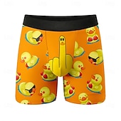  Per uomo Animale Cartoni animati Anatra Boxer elasticizzati Costume nuoto a pantaloncino Pantaloncini da bagno boxer Divertente Casuale Casa Vacanza al Mare Fascia Elastica Traspirante Biancheria