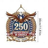 levne 250. výročí USA-Dřevěná cedule k 250. výročí Spojených států, vlastenecká dekorace na zavěšení dveří ke Dni nezávislosti, nástěnná plaketa s americkou vlajkou na farmě, dekorace na verandu domu ke Dni nezávislosti 4.