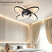 abordables Plafonniers à intensité variable-Ventilateur de plafond moderne avec éclairage, profil bas, télécommande et application de contrôle, 6 vitesses, pales réversibles, éclairage LED à intensité variable pour salon, chambre ou cuisine.