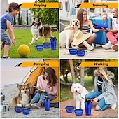 economico Ciotole e Bottiglie da Viaggio-Set composto da 1 tazza per acqua/cibo + 2 ciotole pieghevoli. Borraccia da viaggio per cani con ciotola pieghevole, contenitore per cibo per animali domestici 2 in 1 con ciotola pieghevole. Ciotola