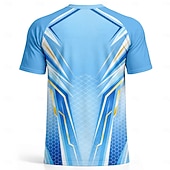  Herren Fußballtrikot Geometrisch Argentinien Pullover-Oberteile Sport-T-Shirt Sommer Farbblock Kurzarm UPF 50 Schnelltrocknend Feuchtigkeitsableitend Atmungsaktiv Turnier Fußball Leger Laufen Joggen
